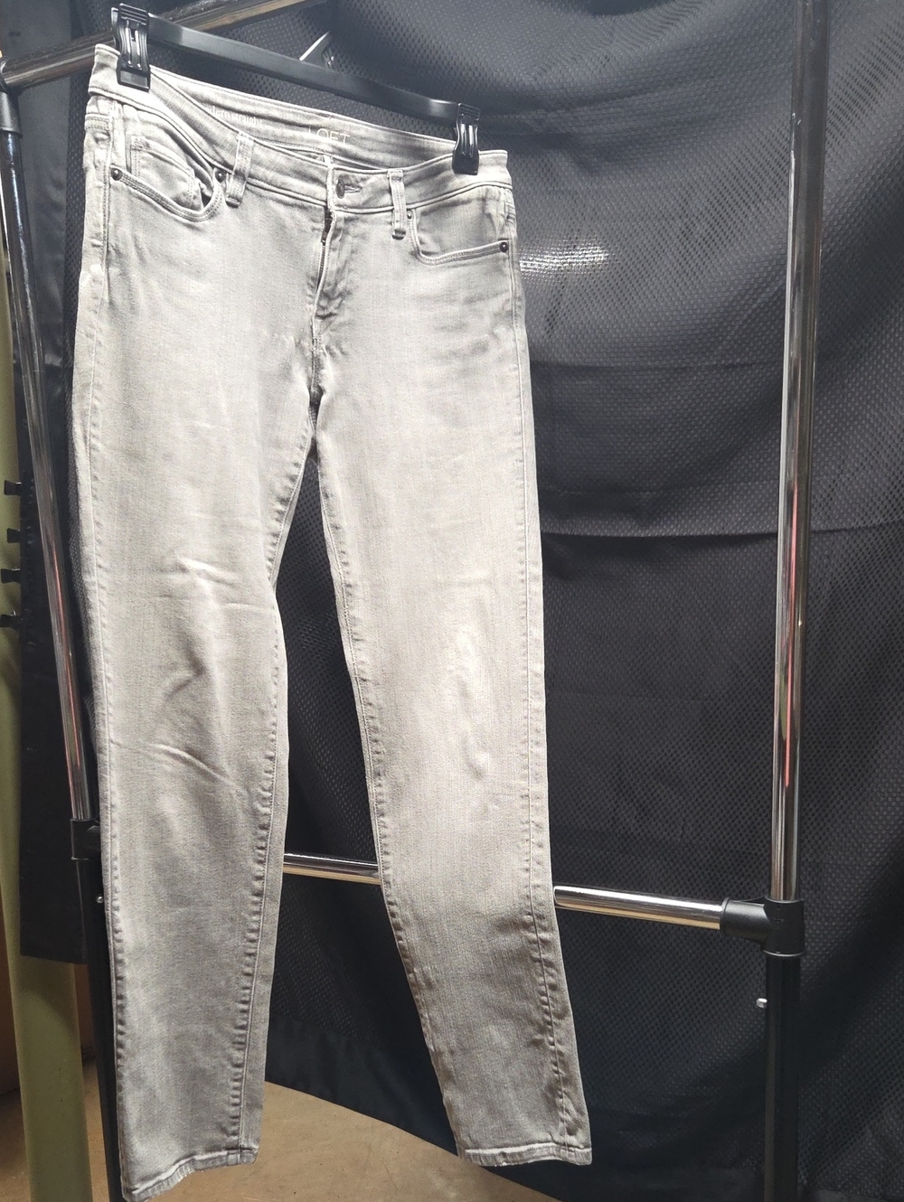 LOFT Light Gray Modern Straight Jeans